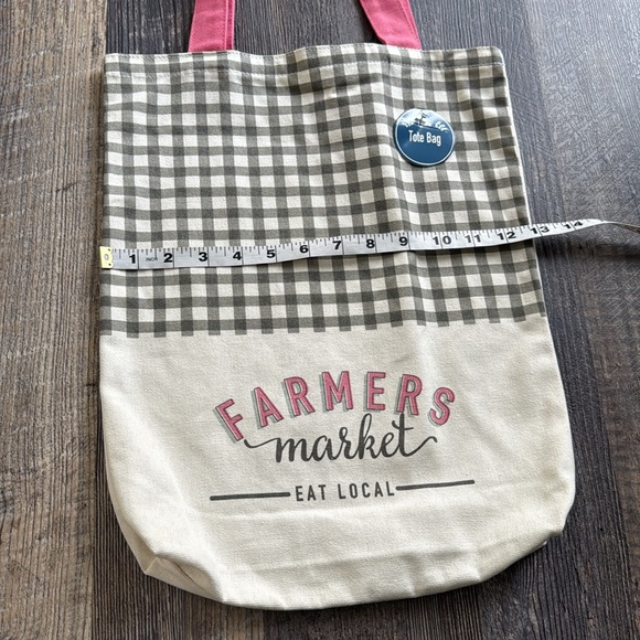 Target Farmhouse Totebags Milk, Butter, Bread & Eggs Farmers Market Bag Lot of 2 - Picture 7 of 8